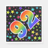 Kleurrijke sterren + regenboogpatroon "92" Event # Servet (Voorkant)
