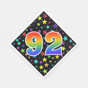 Kleurrijke sterren + regenboogpatroon "92" Event # Servet