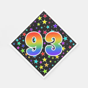 Kleurrijke sterren + regenboogpatroon "93" Event # Servet