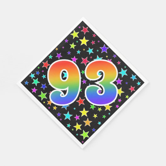 Kleurrijke sterren + regenboogpatroon "93" Event # Servet (Hoek)