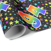 Kleurrijke sterren + regenboogpatroon "94" Event # Cadeaupapier (Rol Hoek)