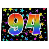 Kleurrijke sterren + regenboogpatroon "94" Event # Groot Cadeauzakje (Voorkant)
