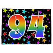 Kleurrijke sterren + regenboogpatroon "94" Event # Groot Cadeauzakje (Achterkant)