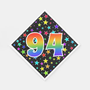 Kleurrijke sterren + regenboogpatroon "94" Event # Servet