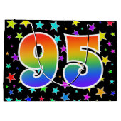 Kleurrijke sterren + regenboogpatroon "95" Event # Groot Cadeauzakje (Achterkant)