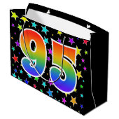 Kleurrijke sterren + regenboogpatroon "95" Event # Groot Cadeauzakje (Achterkant Gekanteld)