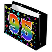 Kleurrijke sterren + regenboogpatroon "95" Event # Groot Cadeauzakje (Voorkant Gekanteld)
