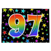 Kleurrijke sterren + regenboogpatroon "97" Event # Groot Cadeauzakje (Achterkant)