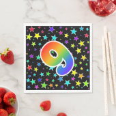 Kleurrijke sterren + regenboogpatroon "9" Event # Servet (Insitu)
