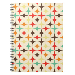 Kleurrijke sterren retro geometrisch patroon notitieboek