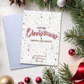 Kleurrijke Sterren Rood en Wit Eenvoudige Kerst Feestdagenkaart