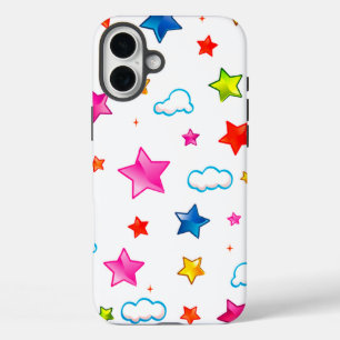 Kleurrijke sterren telefoonhoesje iPhone 16 plus hoesje