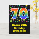 Kleurrijke Sterren + Verjaardag van de regenboog Kaart (Gele Bloem)