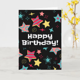 Kleurrijke sterren verjaardagskaart voor kinderen kaart
