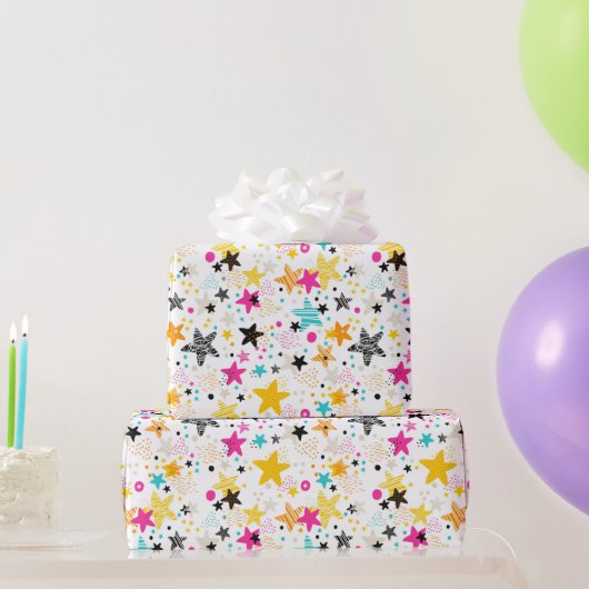 Kleurrijke sterren voor kinderen cadeaupapier (Feestgeschenken)