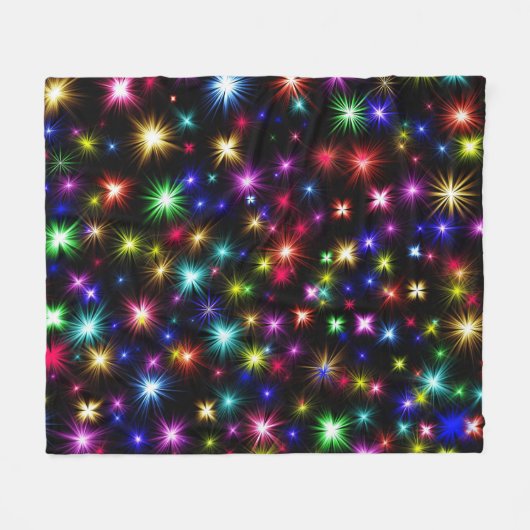 Kleurrijke sterren vuurwerk Design-27317 Fleece Deken (Voorkant (Horizontaal))