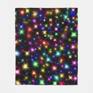 Kleurrijke sterren vuurwerk ontwerp fleece deken