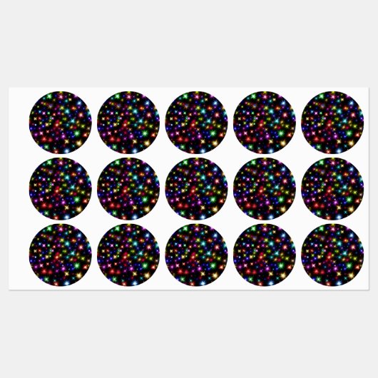 Kleurrijke sterren vuurwerk ontwerp labels (Vel)