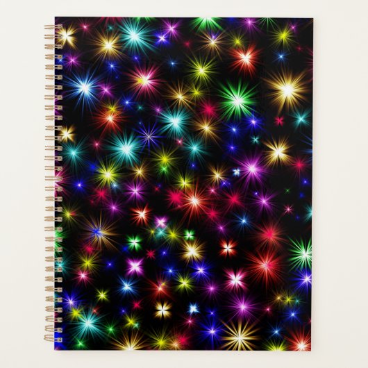 Kleurrijke sterren vuurwerk ontwerp planner (Voorkant)