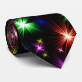 Kleurrijke sterren vuurwerk ontwerp stropdas (Opgerold)