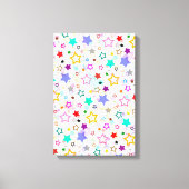 Kleurrijke sterren wit  canvas afdruk (Voorkant)