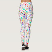 Kleurrijke sterren wit leggings (Achterkant)
