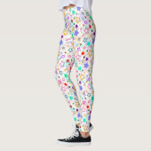 Kleurrijke sterren wit leggings (Links)