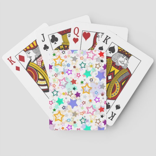 Kleurrijke sterren wit pokerkaarten (Achterkant)