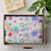 Kleurrijke sterren wit tissuepapier (Geschenk)