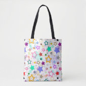 Kleurrijke sterren wit tote bag (Voorkant)