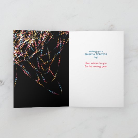 Kleurrijke Sterrenlichten Wervelen Verjaardag Kaar Kaart (Binnen)