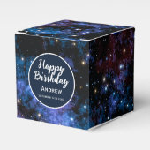 Kleurrijke sterrenstelsels, sterren en planeten bedankdoosjes (Voorkant Zijde)