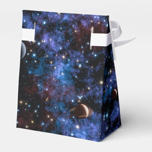 Kleurrijke sterrenstelsels, sterren en planeten bedankdoosjes (Achterkant)