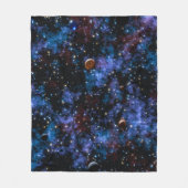Kleurrijke sterrenstelsels, sterren en planeten fleece deken (Voorkant)
