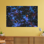 Kleurrijke sterrenstelsels, sterren en planeten in canvas afdruk (Insitu (Woonkamer))