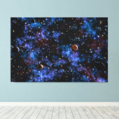 Kleurrijke sterrenstelsels, sterren en planeten in canvas afdruk (Insitu (Houten vloer))