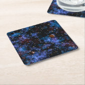 Kleurrijke sterrenstelsels, sterren en planeten in kartonnen onderzetters (Schuin)