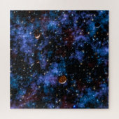 Kleurrijke sterrenstelsels, sterren en planeten in legpuzzel (Horizontaal)