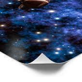 Kleurrijke sterrenstelsels, sterren en planeten in perfect poster (Hoek)