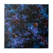 Kleurrijke sterrenstelsels, sterren en planeten in tegeltje (Voorkant)