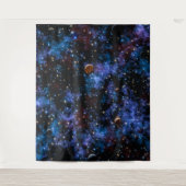 Kleurrijke sterrenstelsels, sterren en planeten in wandkleed (Voorkant)