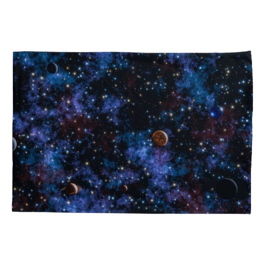 Kleurrijke sterrenstelsels, sterren en planeten kussensloop (Achterkant)