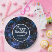 Kleurrijke sterrenstelsels, sterren en planeten papieren bordje (Feest)