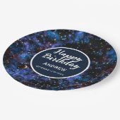 Kleurrijke sterrenstelsels, sterren en planeten papieren bordje (Gekanteld)