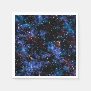 Kleurrijke sterrenstelsels, sterren en planeten servet