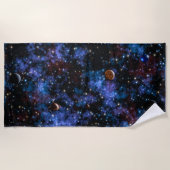 Kleurrijke sterrenstelsels, sterren en planeten strandlaken (Voorkant)