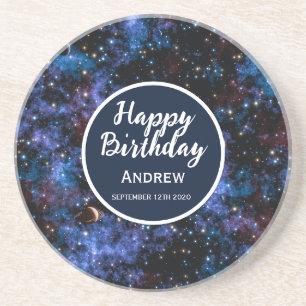 Kleurrijke sterrenstelsels, sterren en planeten zandsteen onderzetter