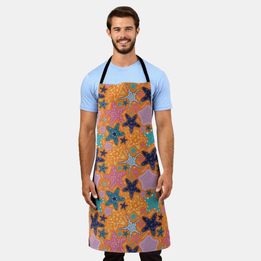 Kleurrijke Stervissen Schort (Gedragen)