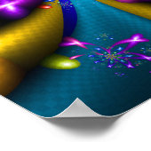 Kleurrijke stervormige fractal poster (Hoek)