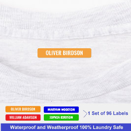 Kleurrijke stick op namen voor kleding, waterdicht labels